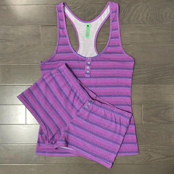 Honeydew Intimates Heart Pattern Racer Back Tank Top & Shorts Pajama Set Size S - Picture 1 of 10